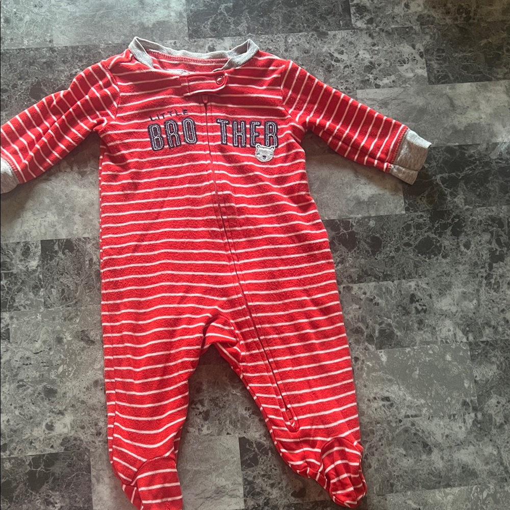 Carter's Red and White Striped Footie